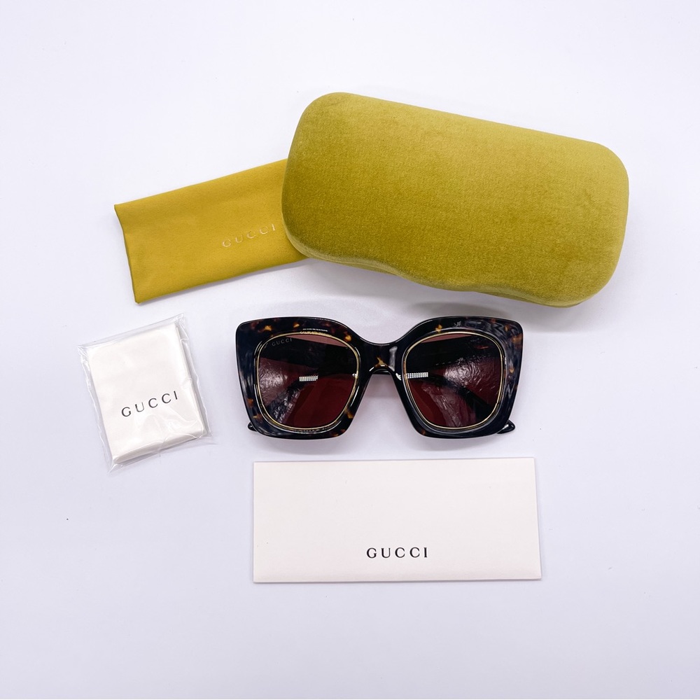 NEW GUCCI WOMEN BROWN SUNGLASSES GUCCI GG1151S 003 - Picture 8 of 9